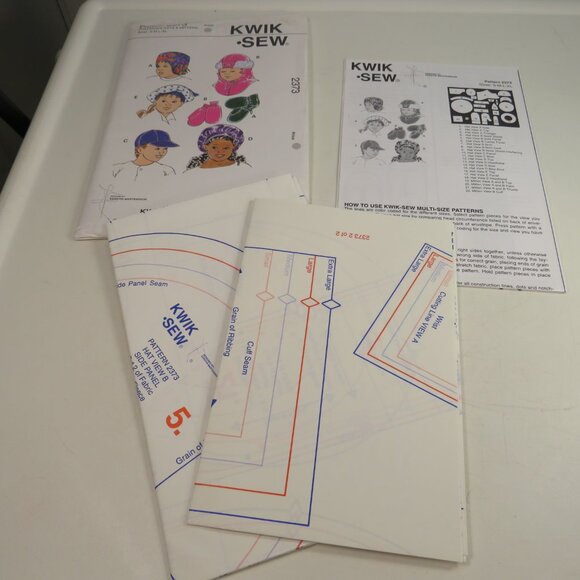Kwik Sew 2373 Kid Summer Winter Hats & Mittens UNCUT Clothing Patterns - Picture 3 of 6